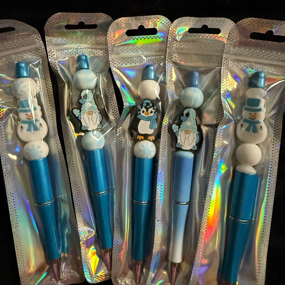 Blue Snowman and Penguin Pens